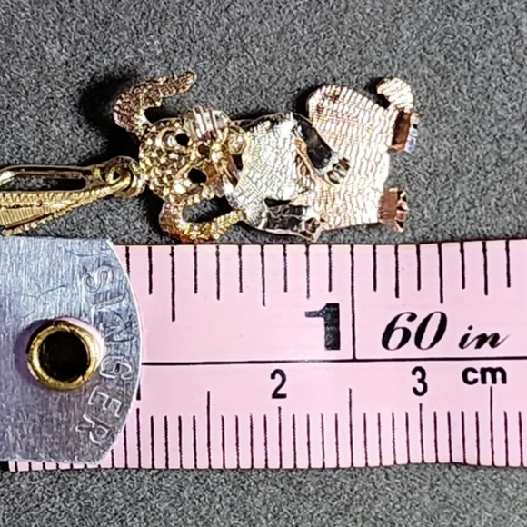 14k Gold Tri Color Moveable Suprised Bunny Pendant 🐰 - Picture 2 of 9